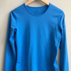 Nike Dri Fit Blue Long Sleeve Athletic Top sz M